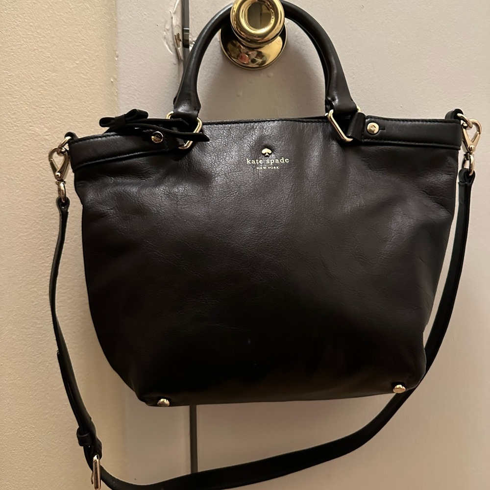 Kate Spade black soft leather satchel